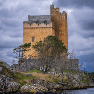 Kilcoe Castle on Roaring Water Bay in West Cork, Ireland.